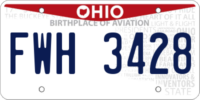 OH license plate FWH3428