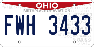 OH license plate FWH3433