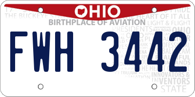 OH license plate FWH3442