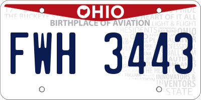 OH license plate FWH3443