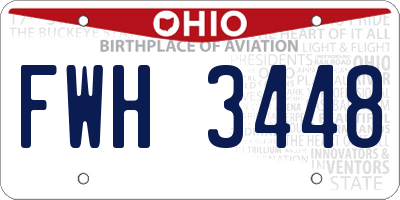 OH license plate FWH3448