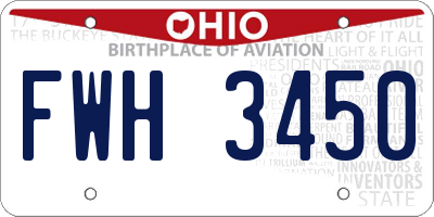 OH license plate FWH3450