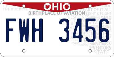 OH license plate FWH3456