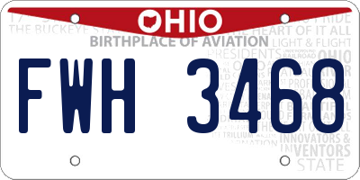 OH license plate FWH3468