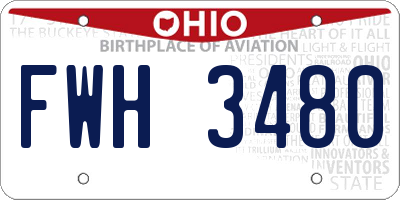 OH license plate FWH3480