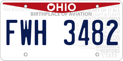 OH license plate FWH3482