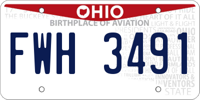 OH license plate FWH3491