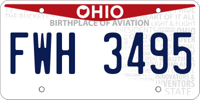 OH license plate FWH3495