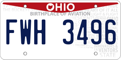 OH license plate FWH3496