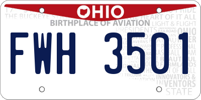 OH license plate FWH3501