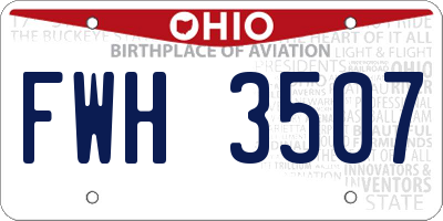 OH license plate FWH3507
