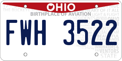 OH license plate FWH3522