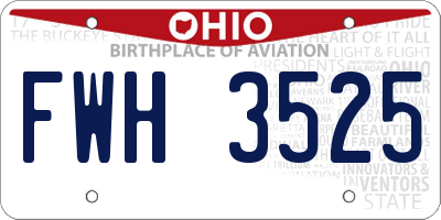 OH license plate FWH3525