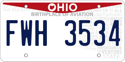 OH license plate FWH3534