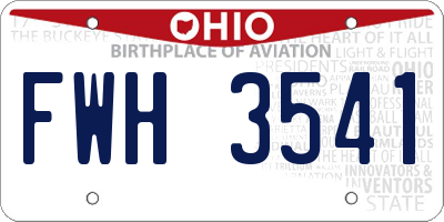 OH license plate FWH3541