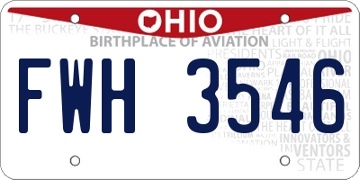 OH license plate FWH3546