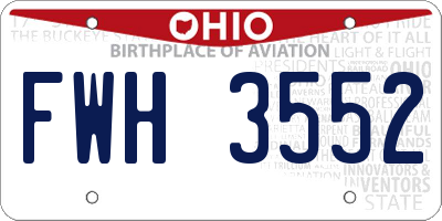 OH license plate FWH3552
