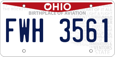 OH license plate FWH3561