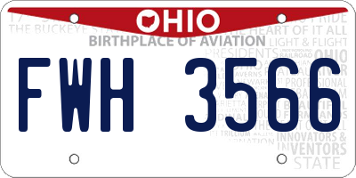 OH license plate FWH3566