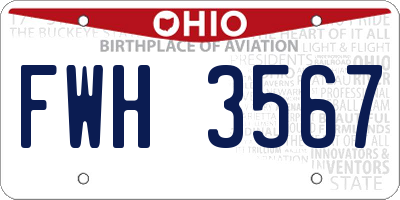 OH license plate FWH3567
