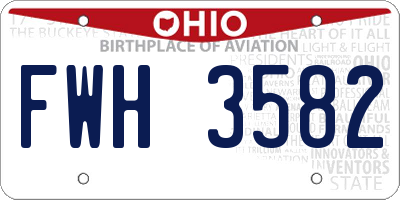 OH license plate FWH3582