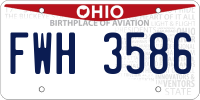 OH license plate FWH3586