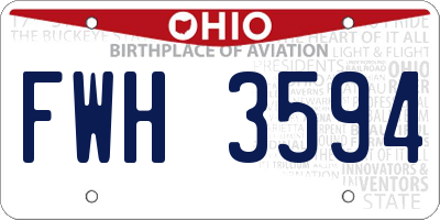 OH license plate FWH3594