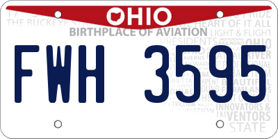 OH license plate FWH3595
