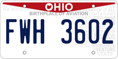 OH license plate FWH3602