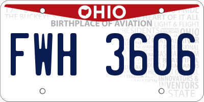 OH license plate FWH3606