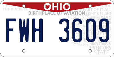 OH license plate FWH3609
