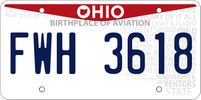 OH license plate FWH3618