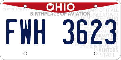 OH license plate FWH3623