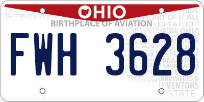 OH license plate FWH3628
