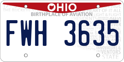 OH license plate FWH3635