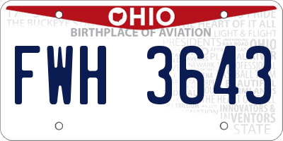 OH license plate FWH3643