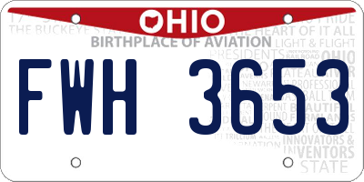 OH license plate FWH3653