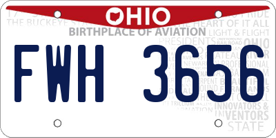 OH license plate FWH3656
