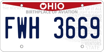 OH license plate FWH3669