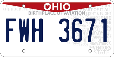 OH license plate FWH3671