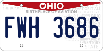 OH license plate FWH3686