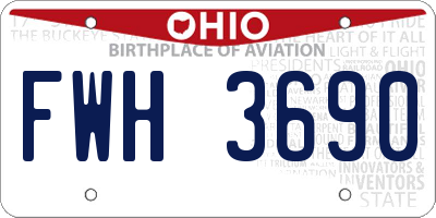 OH license plate FWH3690