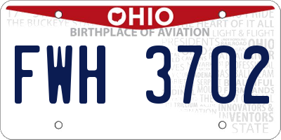 OH license plate FWH3702