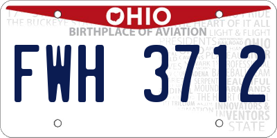 OH license plate FWH3712
