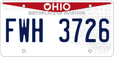 OH license plate FWH3726