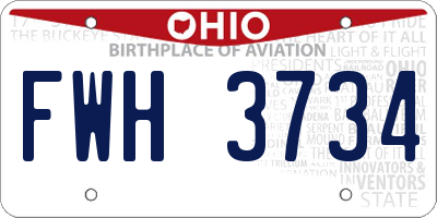 OH license plate FWH3734