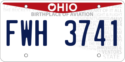 OH license plate FWH3741