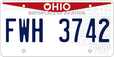 OH license plate FWH3742