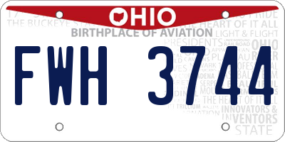 OH license plate FWH3744