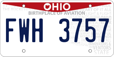OH license plate FWH3757